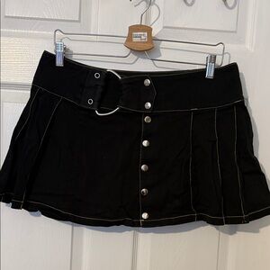 Hot Topic Black Mini Skirt with Silver Buttons